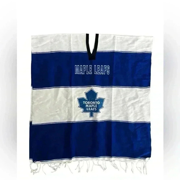 Toronto Maple Leafs  Adult Unisex Poncho White and Blue One Size - Picture 4 of 9